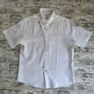 NWT Brooks Brothers White Linen Button Down